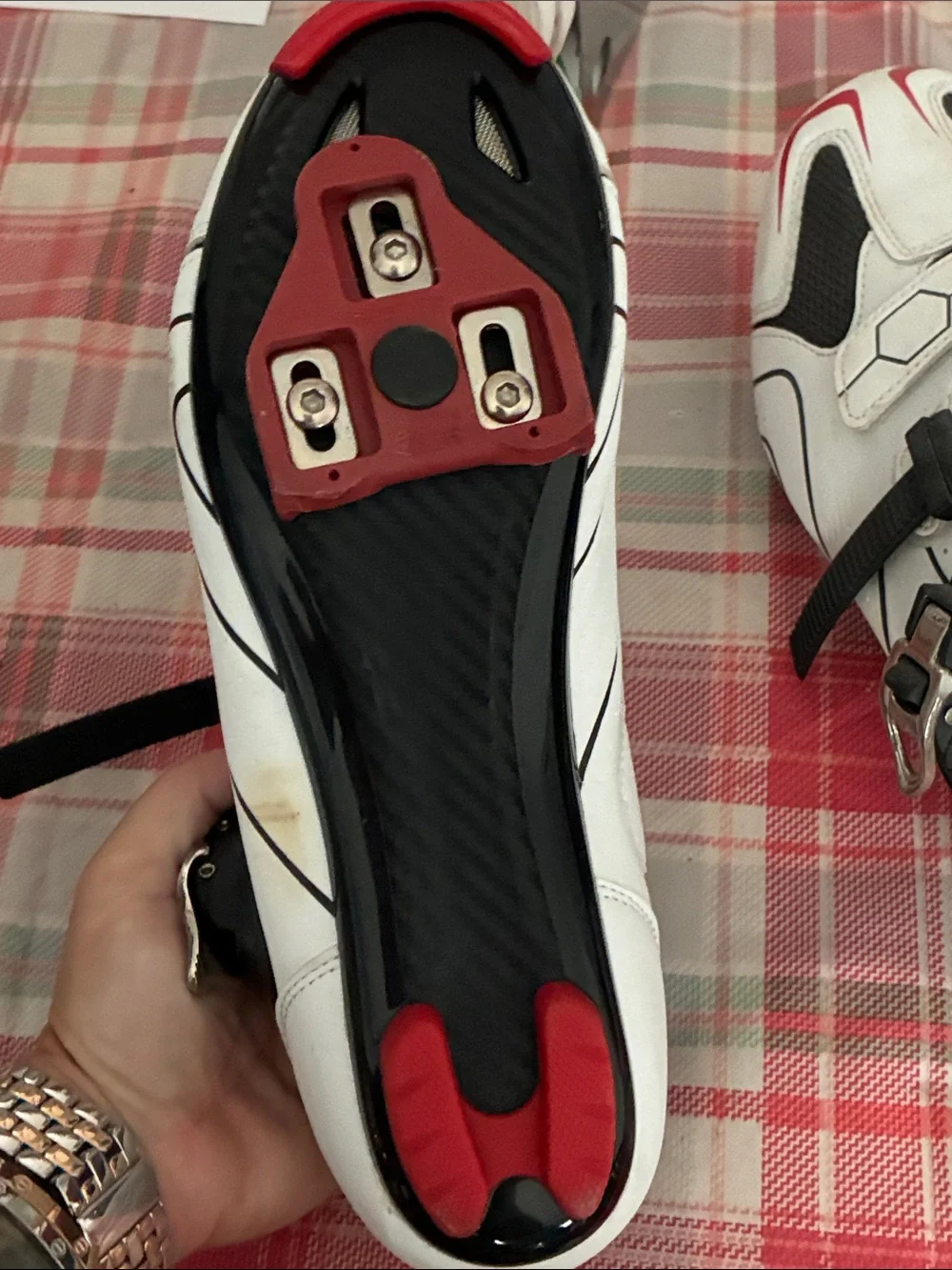 Mens White and Red Cycling Shoes size 43